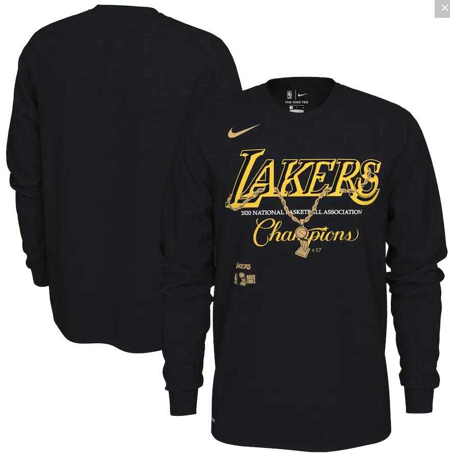 Men's Los Angeles Lakers Nike Black 17 Time NBA Finals Champions Celebration Pendant Long Sleeve T-Shirt,We sell and wholesale Men's Los Angeles Lakers Nike Black 17 Time NBA Finals Champions Celebration Pendant Long Sleeve T-Shirt on line form chian!